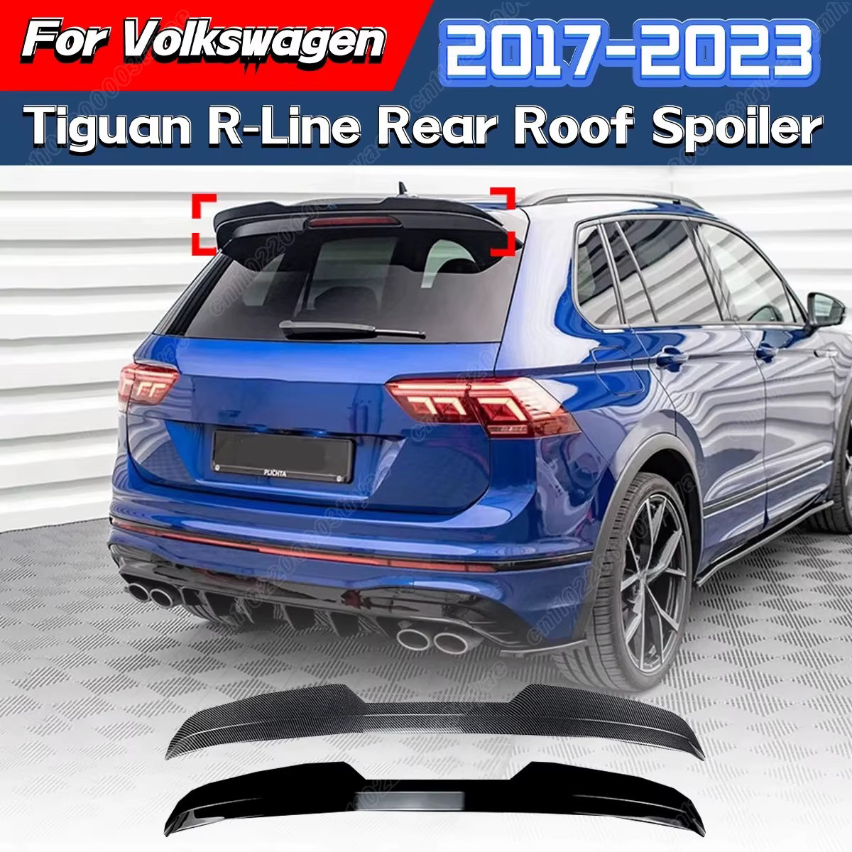 Becquet de toit arrière pour Volkswagen Tiguan r-line 2017 2018 2019 2020 2021 2022 2023, Kit de Modification du corps de l'aile supérieure du coffre
