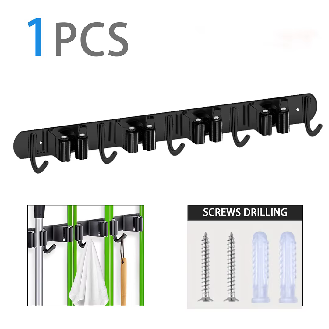 Support pour balai et serpillière; Organisateur d'outils mural; Porte-outils de jardin