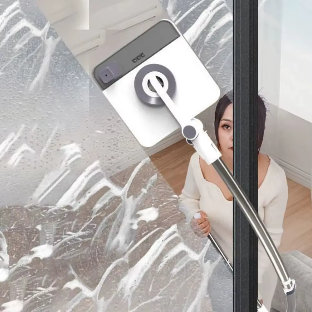 Brosse de nettoyage de fenêtres télescopique avec tête flexible - Nettoyeur de vitres pour immeubles de grande hauteur pour la maison