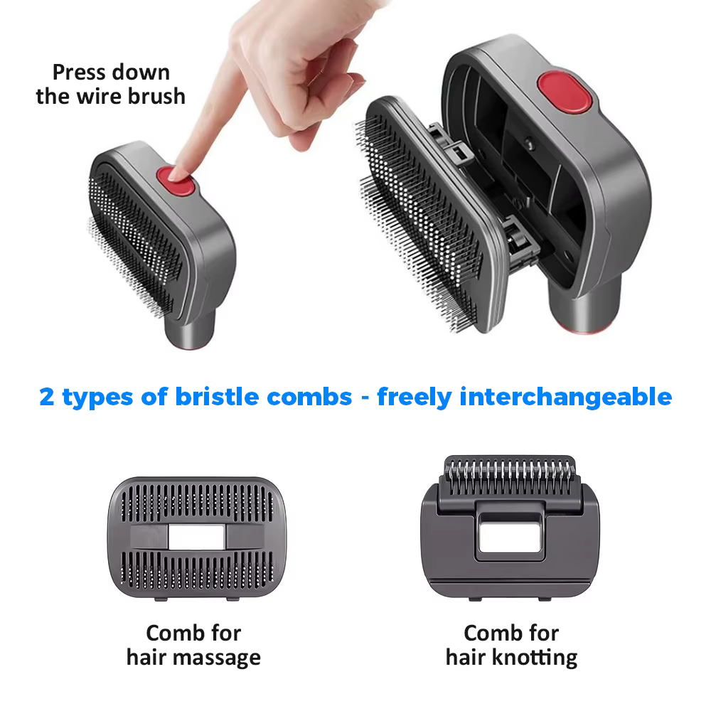 Kit de brosse sous vide 2 en 1 pour poils de chien, pour toilettage et perte, pour Dyson V6 V7 V8 V10 V11 V15, élimine les poils amples, outil d'épilation des poils d'animaux