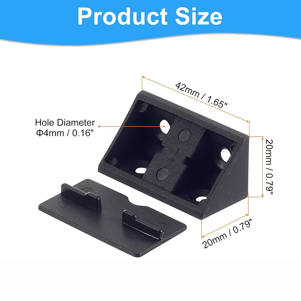 Support d'angle en plastique nylon 90 °
