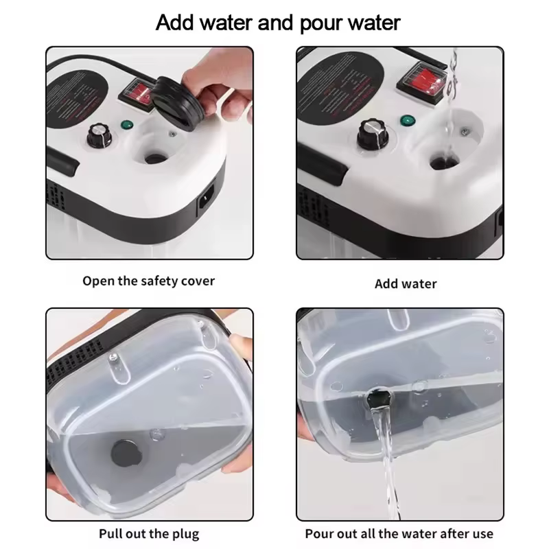Nettoyeur vapeur portable à main, machine de nettoyage à vapeur pressurisée à haute température avec têtes de brosse pour voiture et cuisine