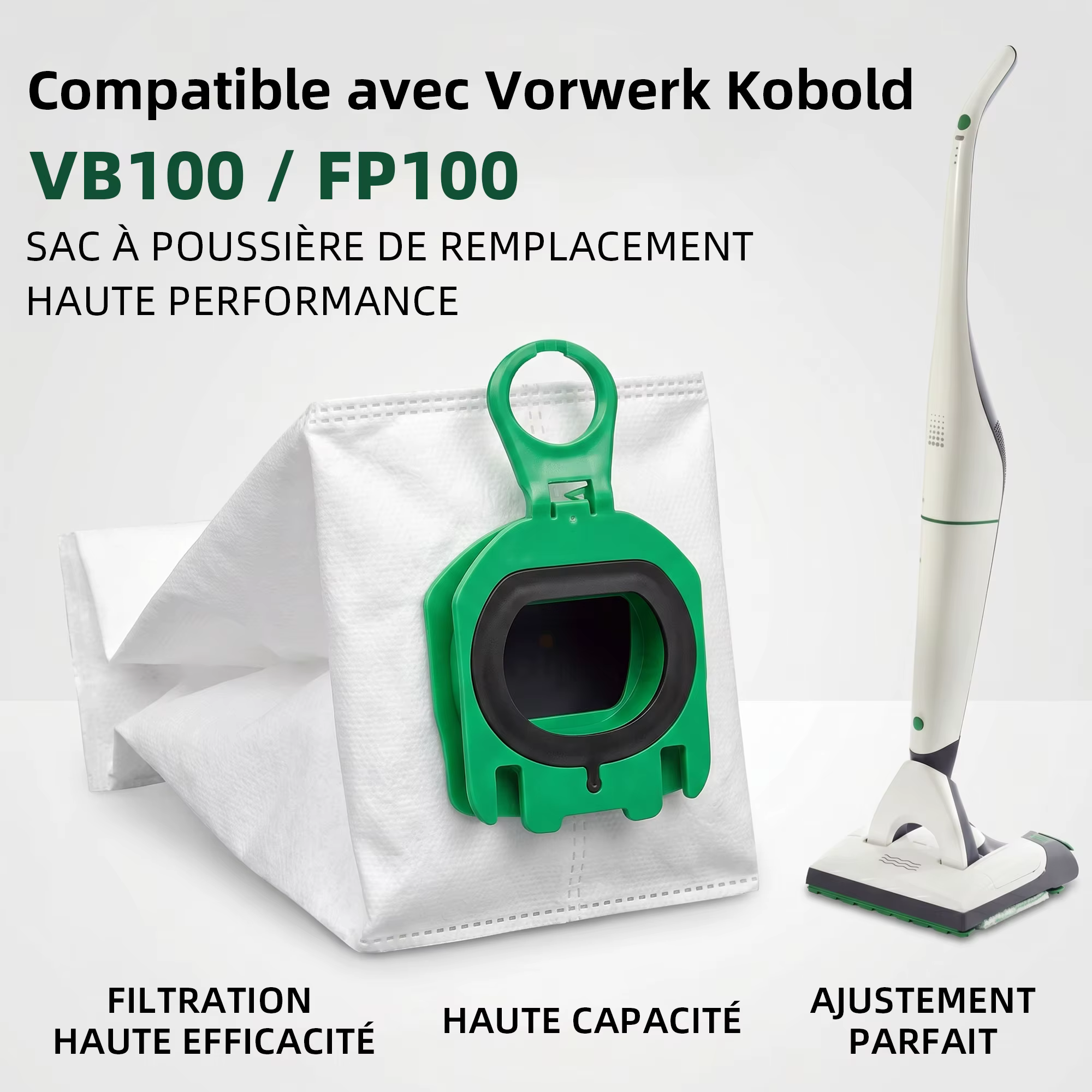 Sacs pour aspirateur sans fil Vorwerk Kobold VB100 VB 100 FP100 FP 100