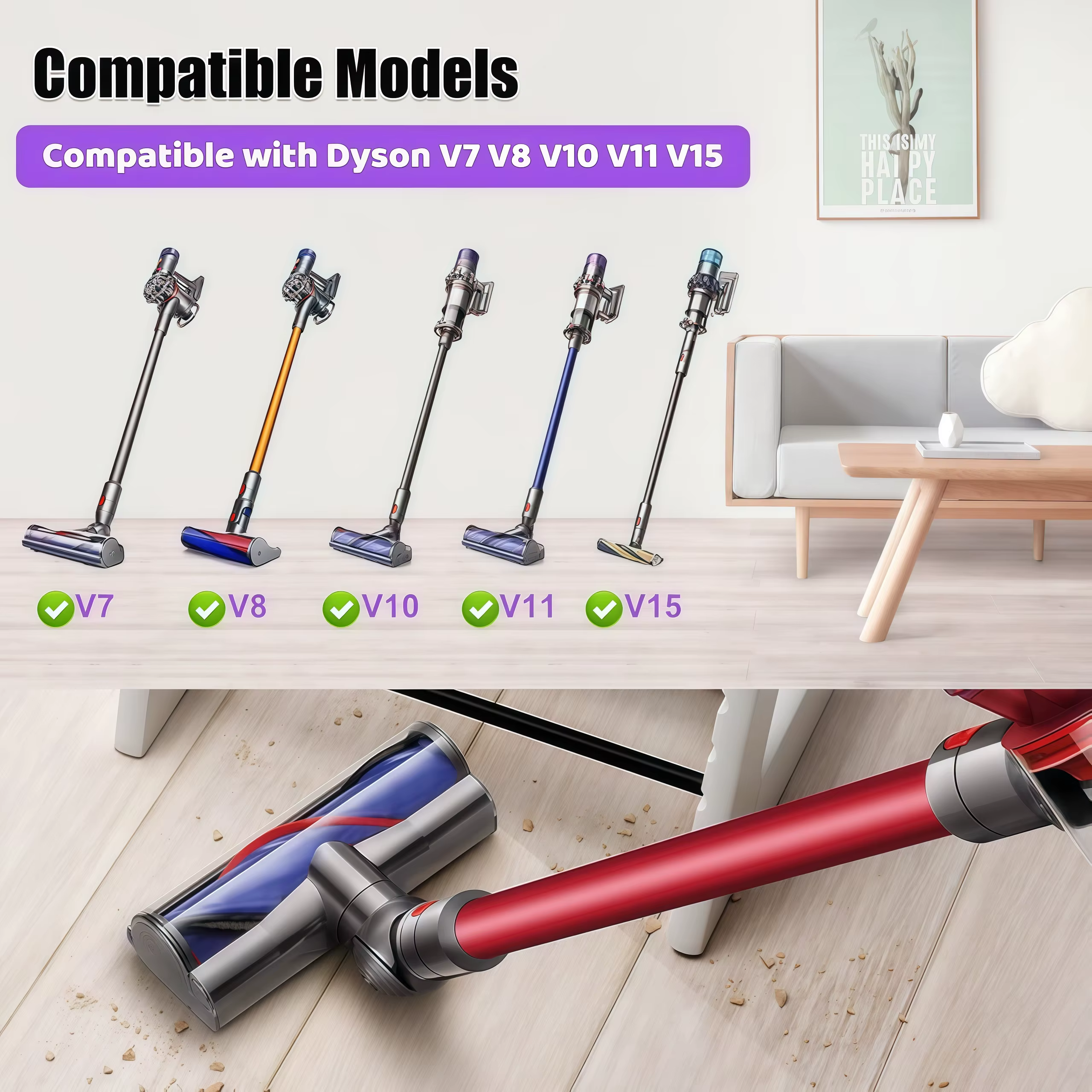 Brosse compatible avec les modèles Dyson V15 V8 V10 V11 V7 Animal Absolute