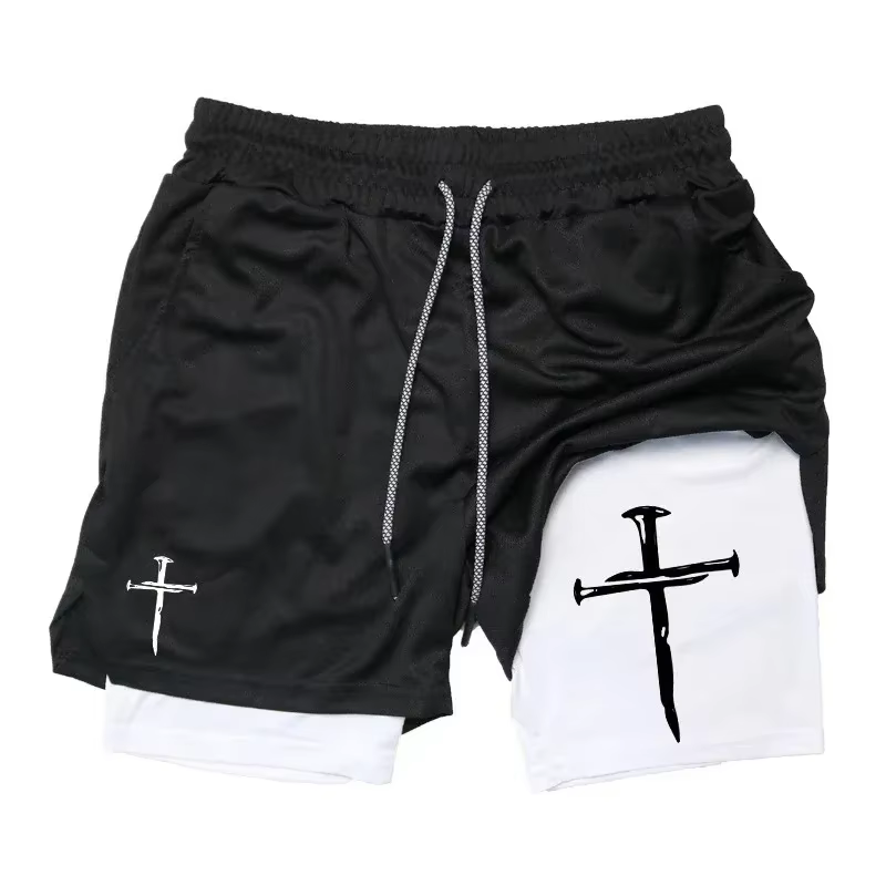 Shorts de course pour hommes Christian Gym Performance avec poche pour téléphone et boucle pour serviette, vêtements de sport Eric Emanuel