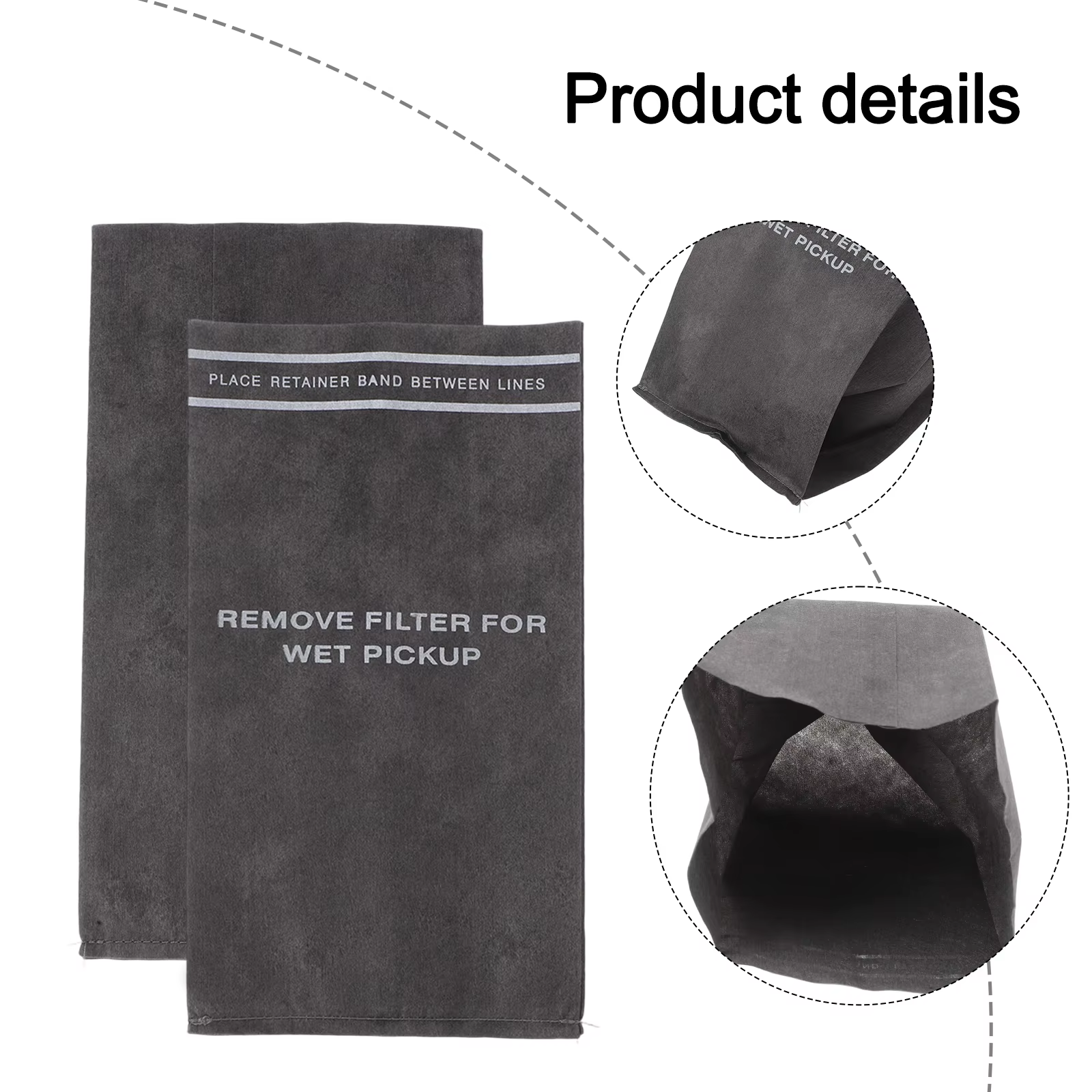 1 jeu de sacs filtrants pour aspirateur MultiFit VF2000 atelier adapté 2.5-5 WS01025F2