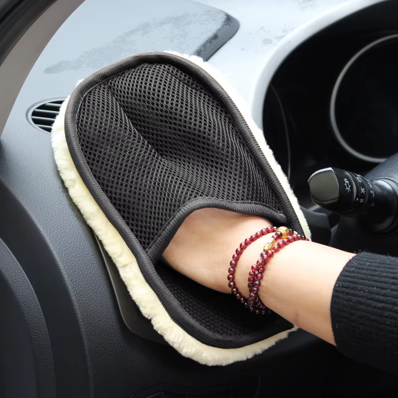 Gants de lavage de voiture en laine douce