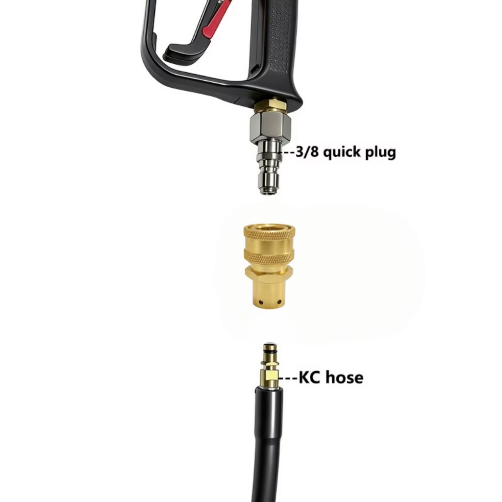 Adaptateur de tuyau de pistolet de lavage à connexion rapide 3/8 "