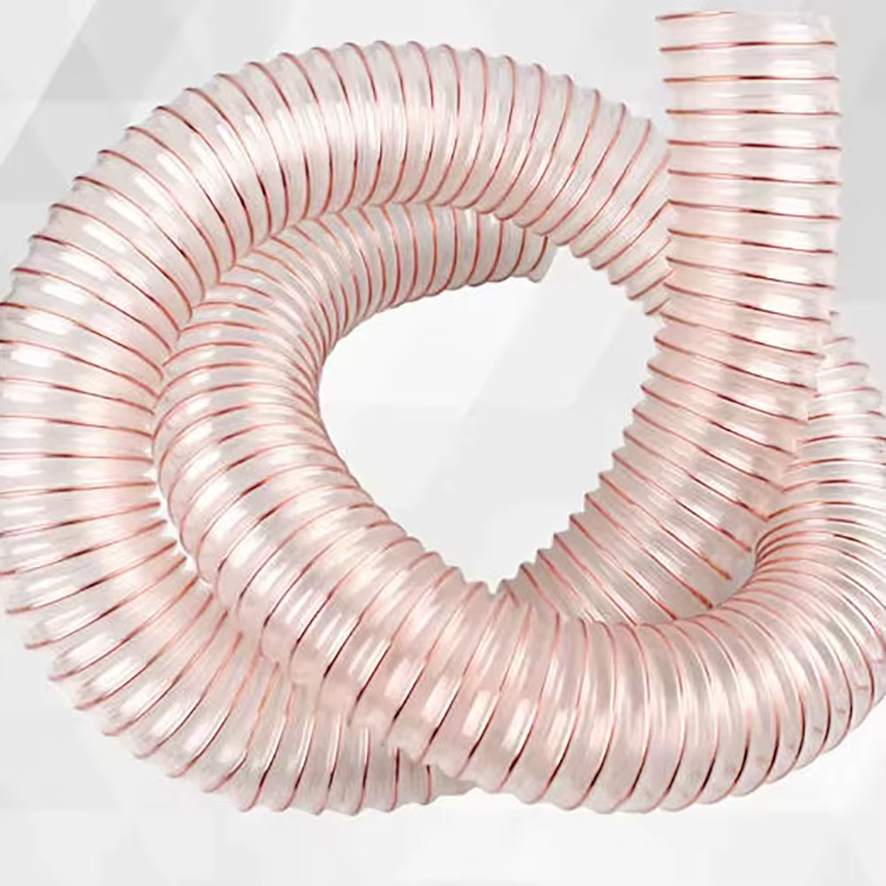 Tuyau d'aspiration et d'évacuation en PU transparent avec diamètre intérieur de 20/25/32/38/40/43/45/50/6063/65/70/75/76/80/90/100 mm