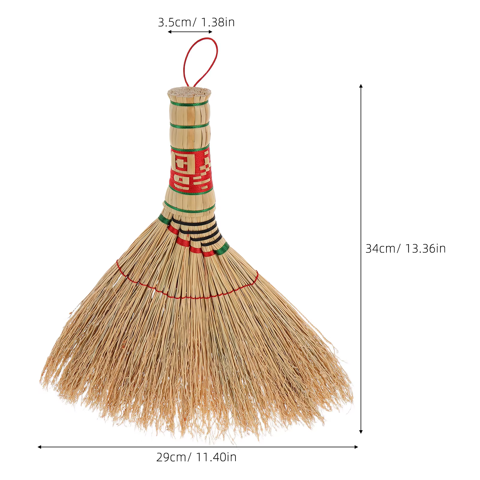 Petite brosse à main artisanale en paille souple tressée pour le nettoyage intérieur des bureaux, lits et canapés, fouet portable pour la maison.