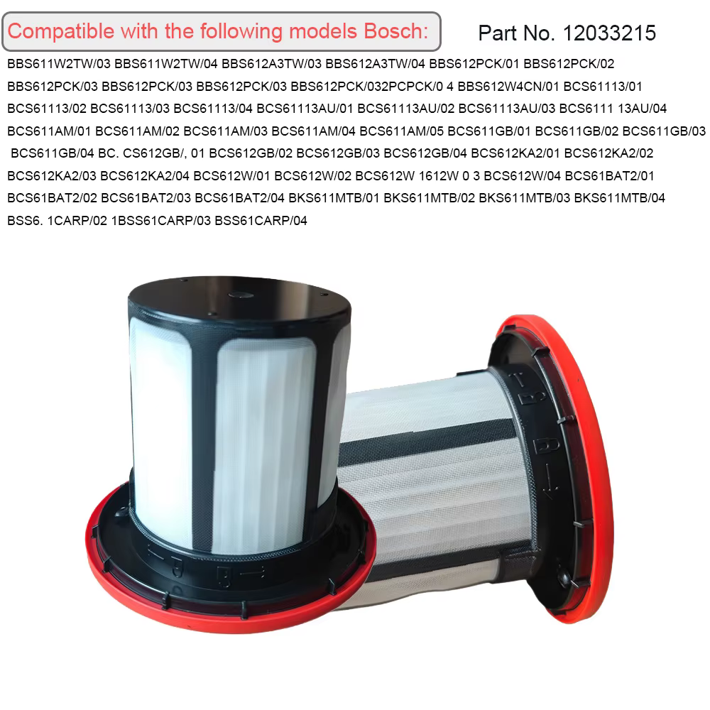 12033215 filtres de remplacement avec support pour balai électrique Bosch Unlimited 6 pièces d'aspirateur filtre