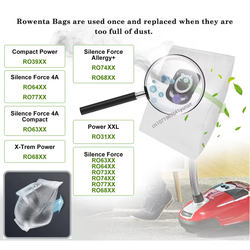 Remplacement du sac à poussière pour Rowenta Hygiene + ZR 200520 ZR 200540 ZR 200720 ZR 200920