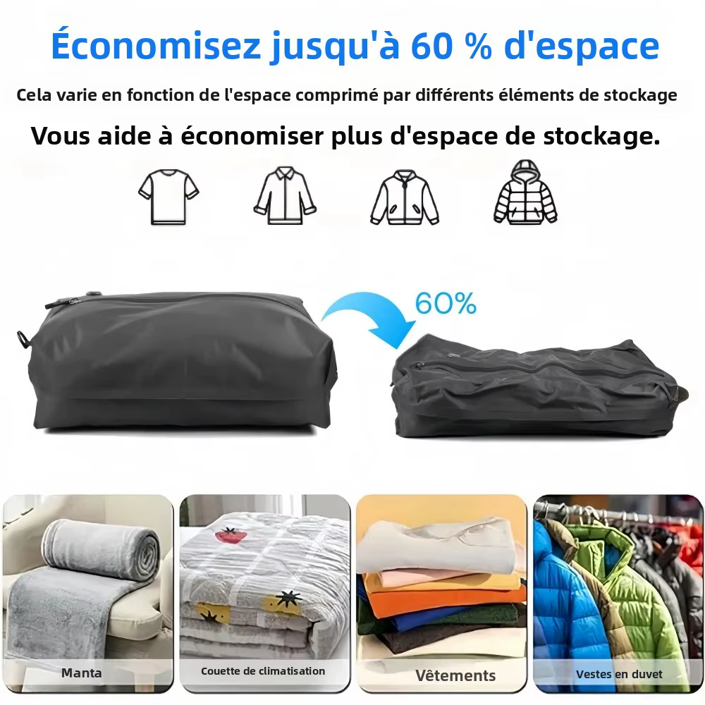 Sacs de rangement sous vide de voyage 17L avec pompe à air