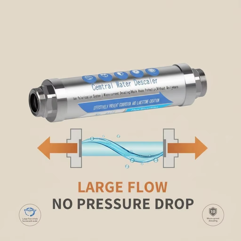 Système de détartrage sans sel pour toute la maison DN20, adoucisseur d'eau, empêche l'accumulation de tartre sur les chauffe-eau, les toilettes et les chaudières.