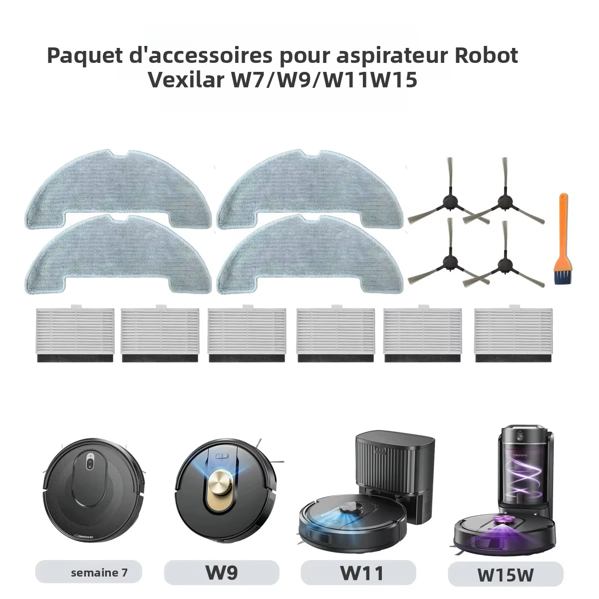 Pièces de rechange pour aspirateur Robot Vexilar W7/W9/W11/15