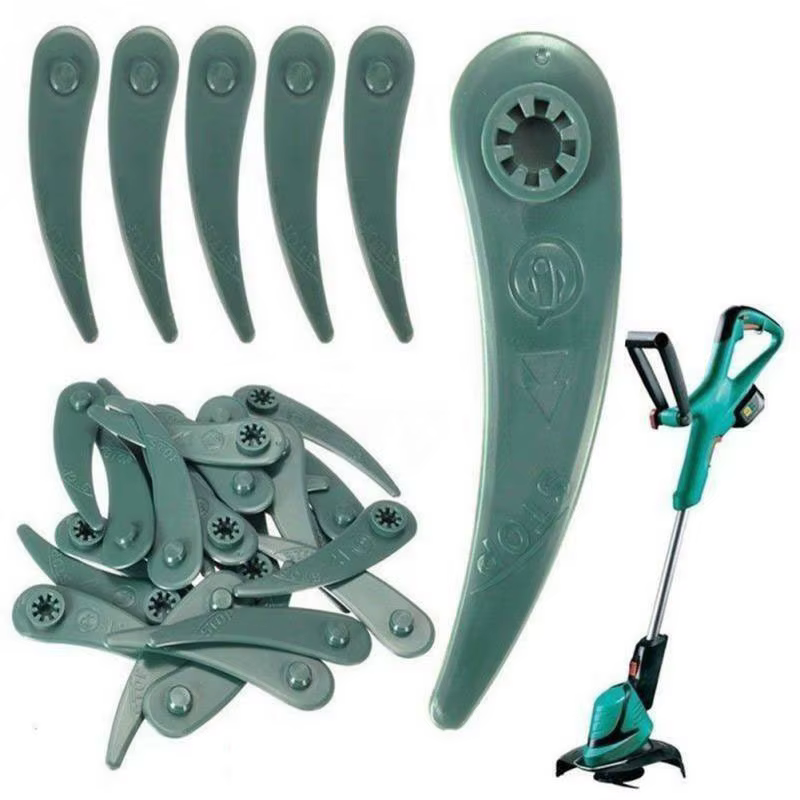 Tondeuse à gazon lame en plastique ménage jardin désherbage Machine accessoires 100 pièces tondeuse à gazon lames en plastique adaptées pour BOSCH