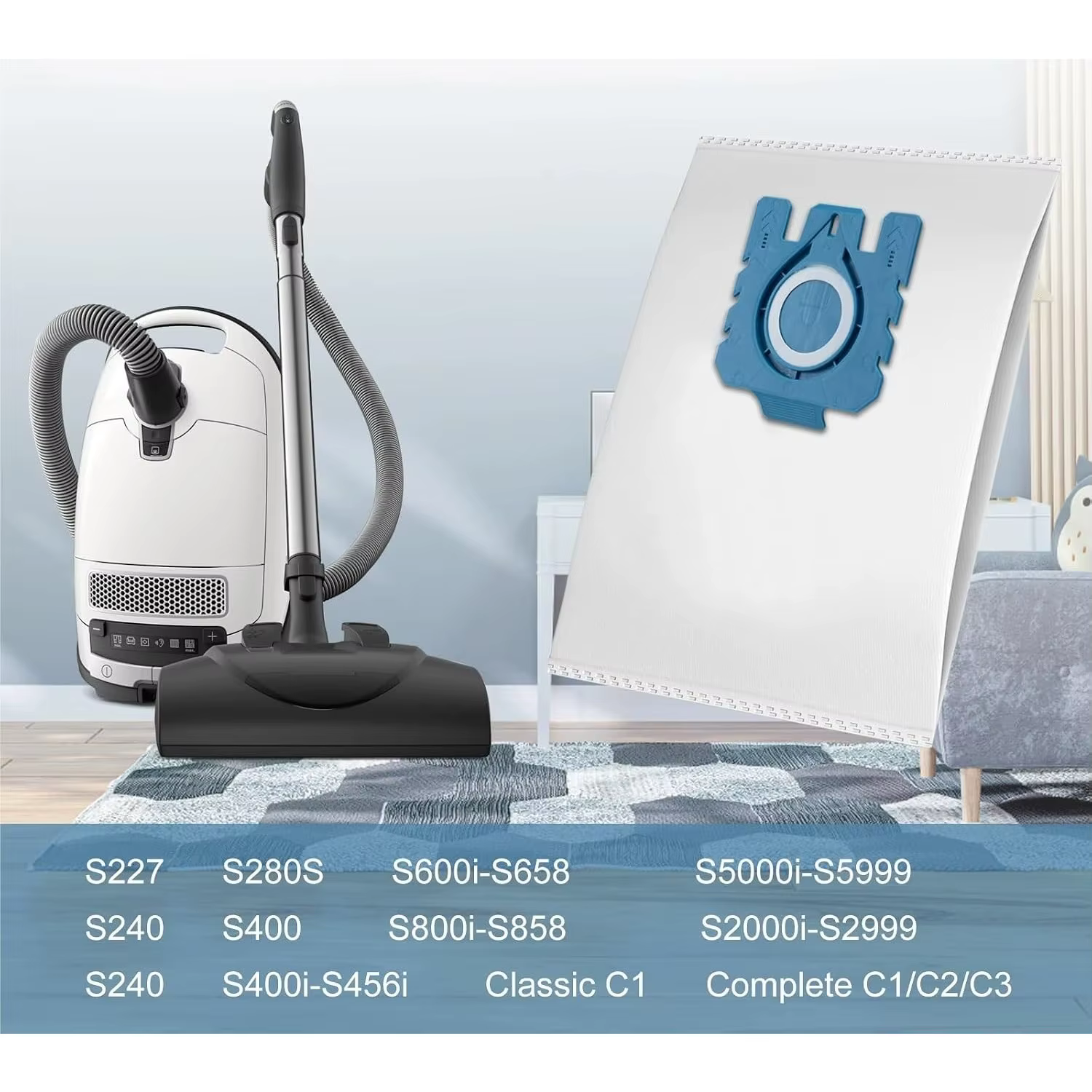 Ensemble de sacs à poussière et de filtres Miele Classic C1 C2 C3 S2 S5 S8, kit de remplacement pour une filtration efficace de la poussière, pour aspirateur domestique.