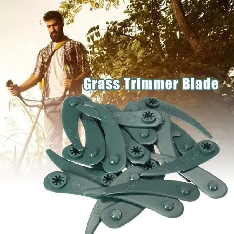 Tondeuse à gazon lame en plastique ménage jardin désherbage Machine accessoires 100 pièces tondeuse à gazon lames en plastique adaptées pour BOSCH