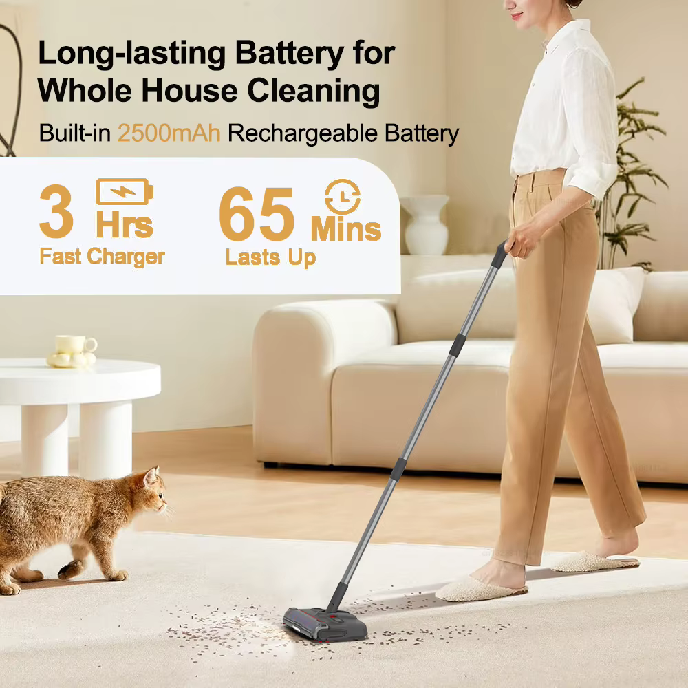 Balayeuse automatique vadrouille de nettoyage électrique Machine de balayage de poils d'animaux nettoyeur de sol dur