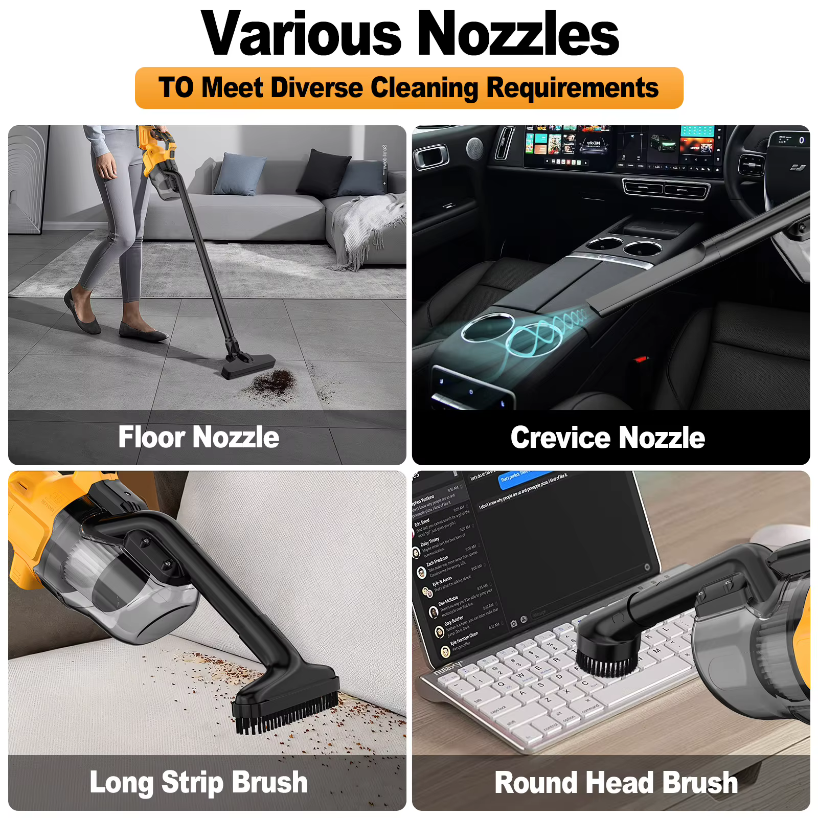 Aspirateur à main sans fil 5 en 1 pour batterie Makita Dewalt 18V